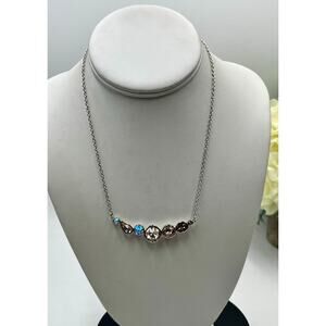 Touchstone Swarovski Crystal Retired Line in The Sand Pink Tan Necklace 1471N